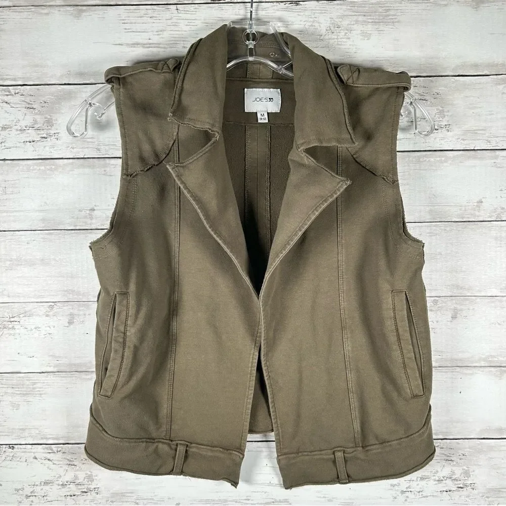 JOE’S Jeans  Trucker Cotton Knit Army Green Cropped Vest M